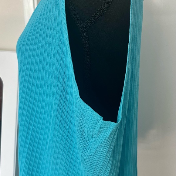 Turquoise Lightweight Ribbed Tank Sweater Size 1X - Picture 4 of 6